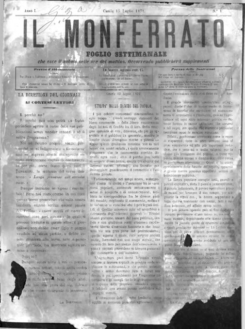Il Monferrato - Edizione 1 del 15/07/1871